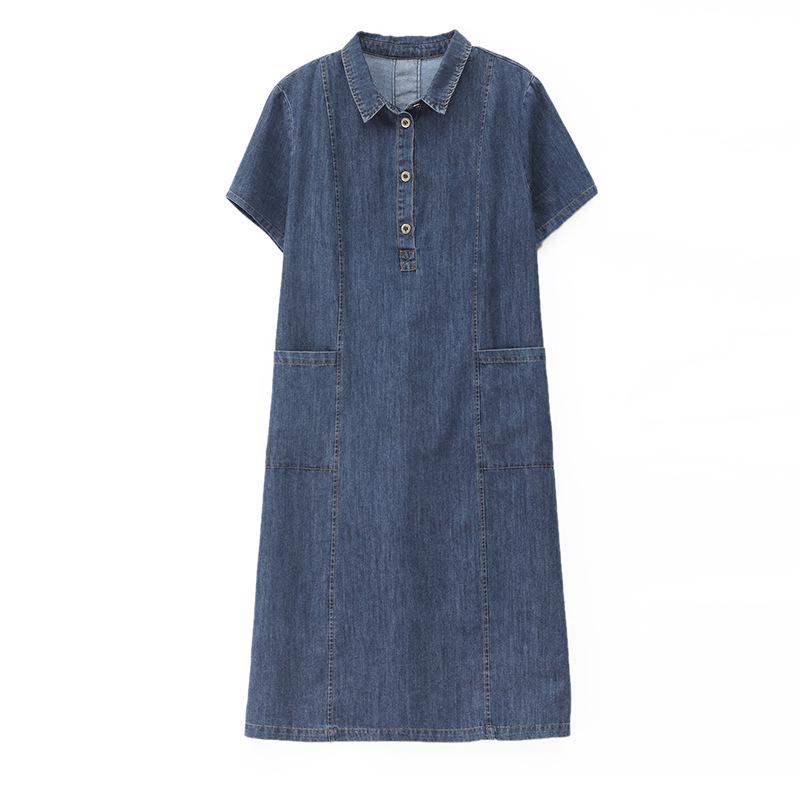 2025 Summer Casual Loose Denim Dress - Slimming, Literary Style