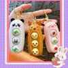 Panda Deer Pig Face Makeup Toy Keychain Plastics Press Face Changing Toy  Kids Playing Supplies