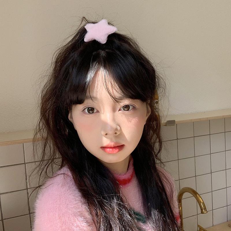 Plush Star Hair Clip - Cute Five-Pointed Autumn/Winter Style Side Clip for Girls