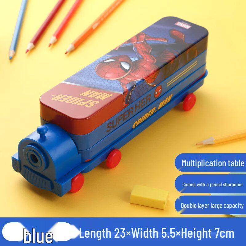 Disney Spider-Man Double-Layer Metal Pencil Case with Sharpener