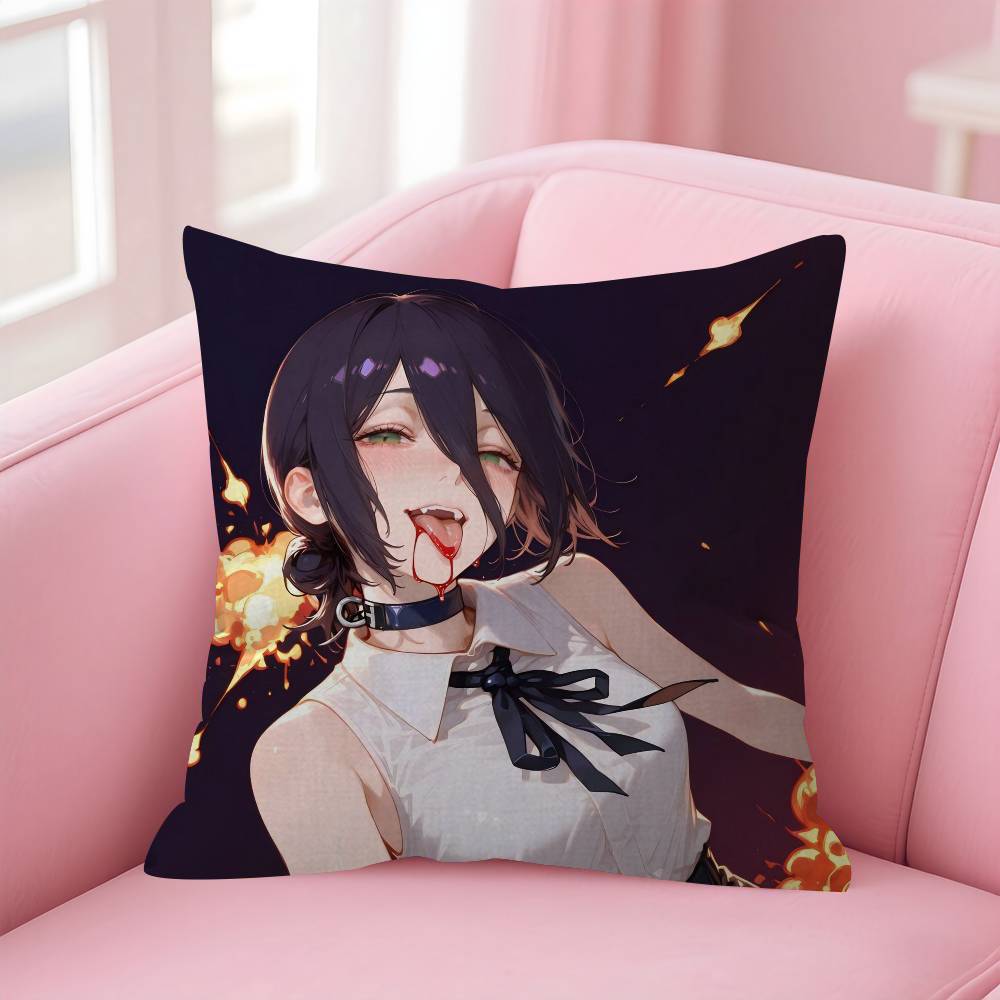Anime CChainsaw Man The Movie Reze Arc Cushion Cover Inches Farmhouse Decor Home Throw Pillow Covers For Couch Decorations