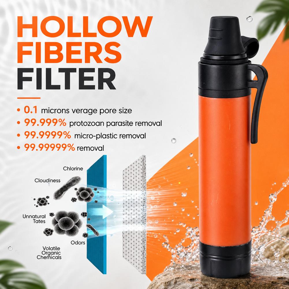 Emergency Portable Water Purifier for Hiking - Survival , Fast Purification, Safe for Natural Water, On-The-Go Essential Gear