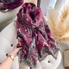 New Women's Faux Cashmere Double-Sided Print Scarf Soft Cozy Pashmina Shawl Autumn Winter Cold-Resistant Windproof Blanket