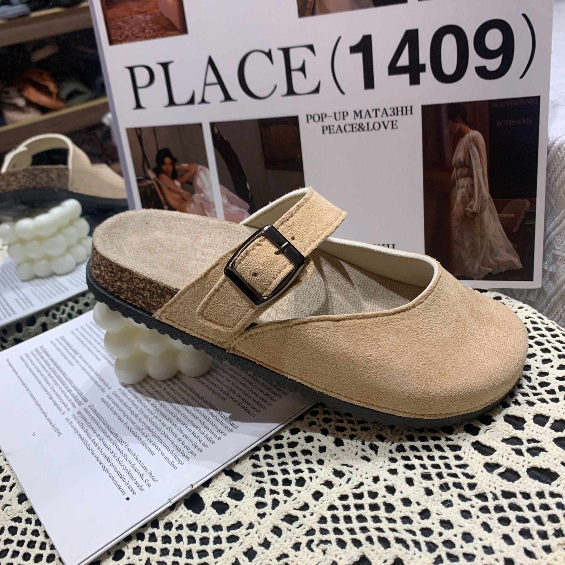 

Модные тапочки с полым носком, женские новые повседневные домашние сандалии на плоской подошве, уличные тапочки с толстой подошвой 40 хаки