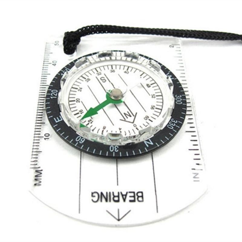 Transparente Grundplatten-Kompasse Langlebigkeit Acryl-Kompass Kartenlineale für die Outdoor-Erkundung und Kartenlesen