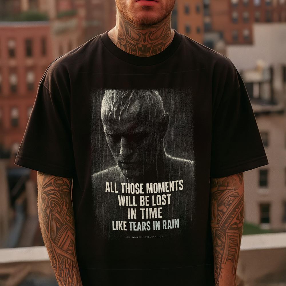 

Blade Runner TShirt Roy Batty Tears in Rain SciFi Movie Tee Cyberpunk Gift Unisex T-Shirt S