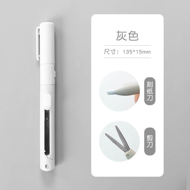 

Creative Pen Style Scissors Dual Head Scrapbooking Cutting Engraving Knife 2 In 1 Pocket Pen Carving Cutting Art Tools