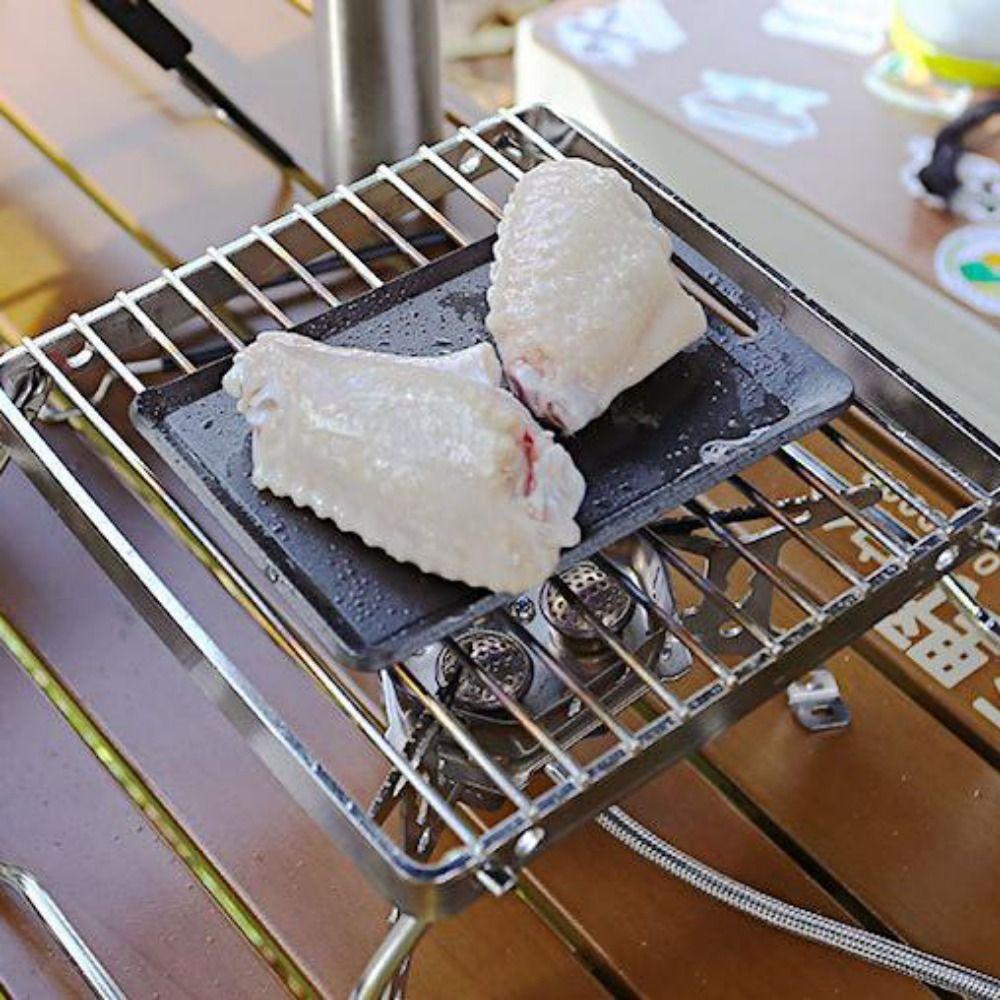 Rectangle Mini Grill Pan Cheese Pan Barbecue Tray Outdoor Tools Camping Frying Pan Hiking