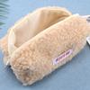 Cute Lamb Hair Pencil Bag Travel Cosmetic Make Up Organizer Large Capacity Zipper Soft Pen Case Stationery School Supplies
