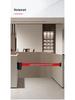 Wall-Mounted Stainless Steel Retractable Queue Barrier with Railing and Warning Tape