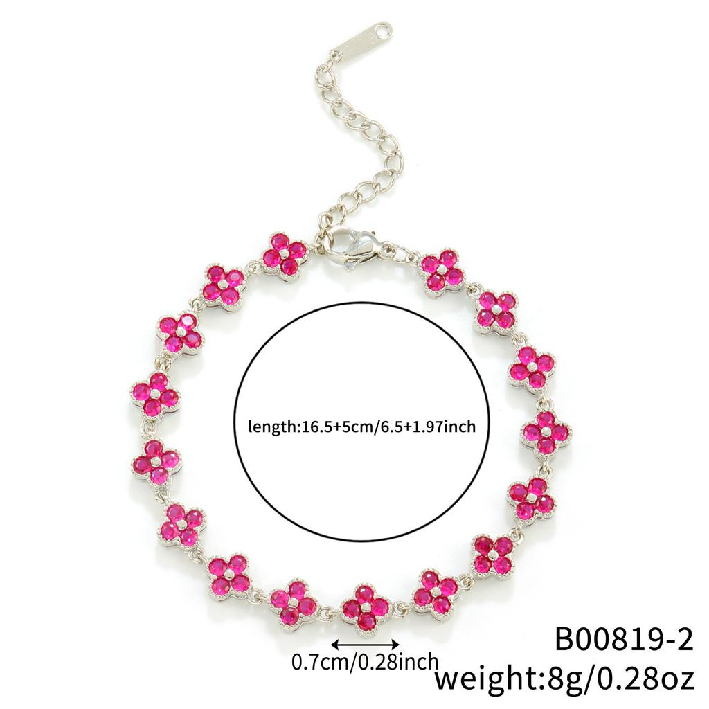 Hot-selling, Four-leaf Clover Bracelet Shein Popular Color Zircon European and American Fashion Design Luxury Jewelry