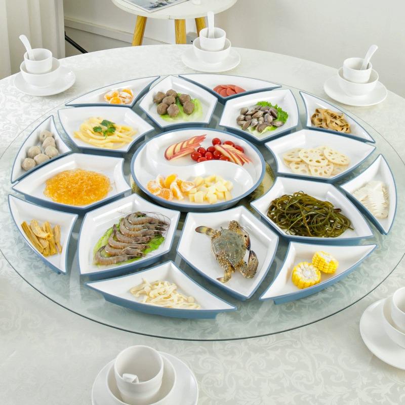 Melamine Platter & Tableware Set: Bowl, Plate, and Dish Set for Hot Pot & New Year's Eve Dinner.