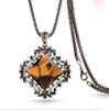 Long Necklaces & Pendants Vinatge Blue Square Necklace for Women Fashion Collier Femme