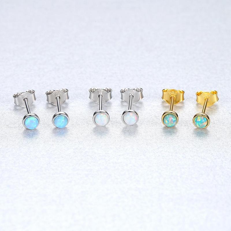 Diamant-Ohrringe, S925-Sterlingsilber, Ohrstecker, Kristall-Ohrringe, einfache runde Damen-Ohrringe, Schmuck