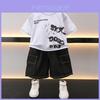 Stylish Boys Summer Outfit Set 2024 Trendy Short Sleeve Cotton Two Piece Ensemble For Kids Aged 3 To 8 Years