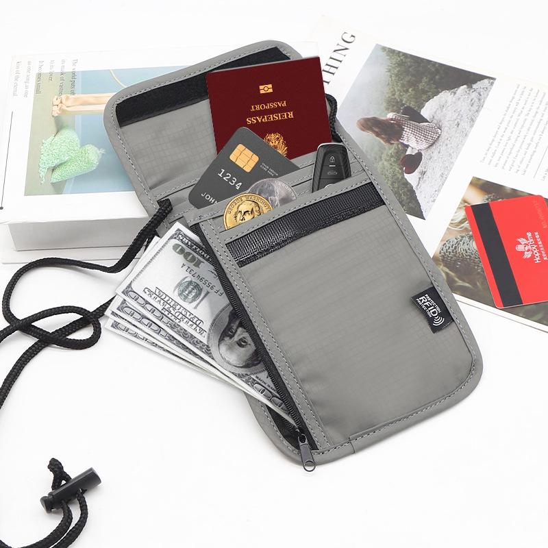 RFID Blocking Anti-Theft Lanyard Bag for Keys & Passport