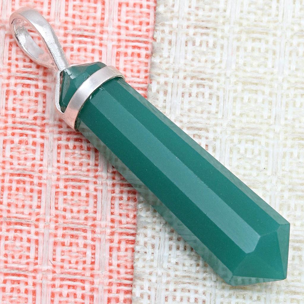 Green Onyex Gemstone Handmade Women's Unisex Silver Jewelry Pendant 1.5