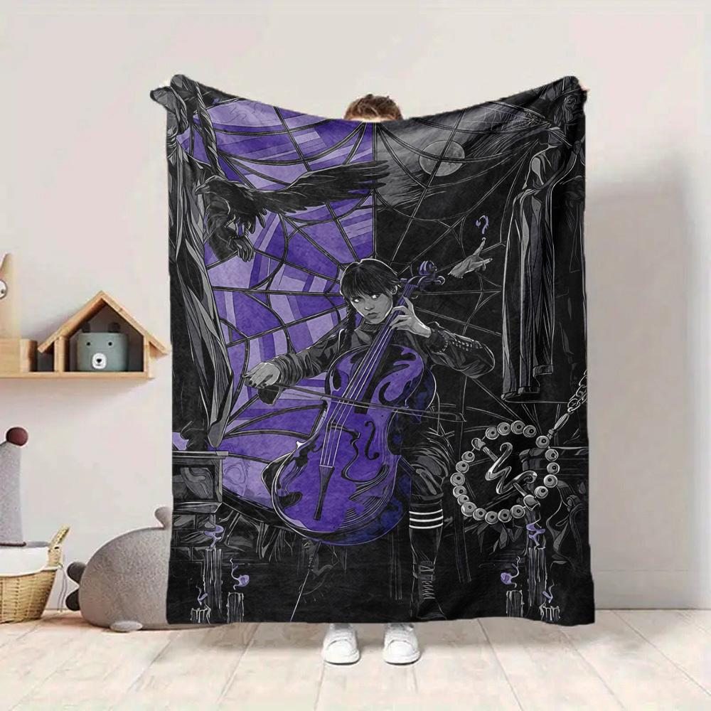 1 Stück Wednesday Addams Decke Leichte Flanelldecke Überwurfdecke Für Sofa, Bett, Reisen, Camping, Wohnzimmer, Büro, Couch