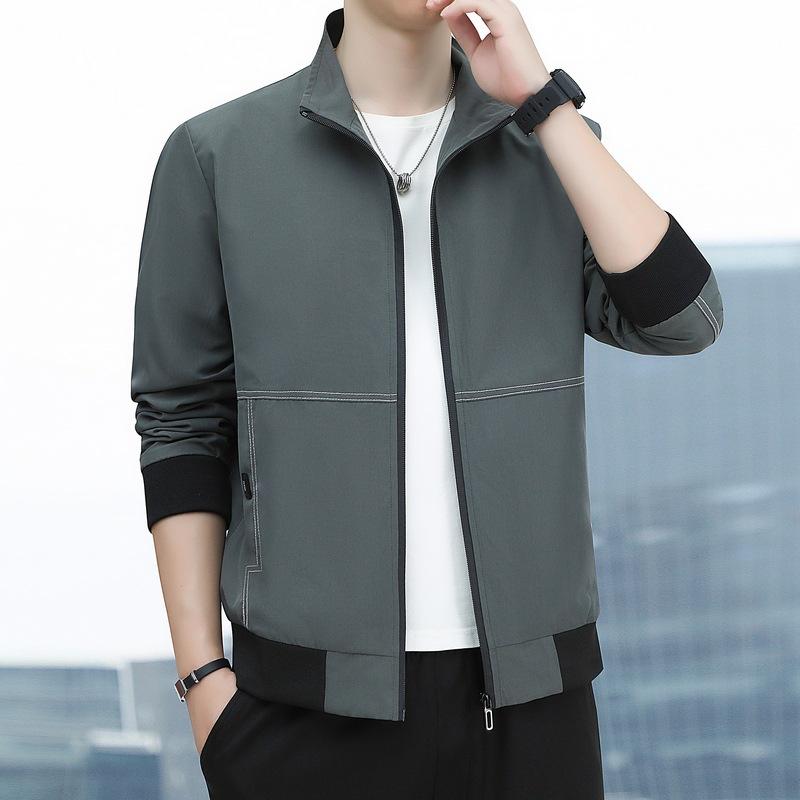 Casual Jacket Men's Spring and Autumn Korean Joker Men's Stand-up Collar Baseball Uniform Coat