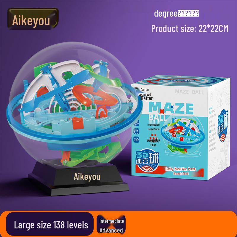 Large Children's 3D Maze Ball Puzzle Toy - Challenge Level Magic Cube