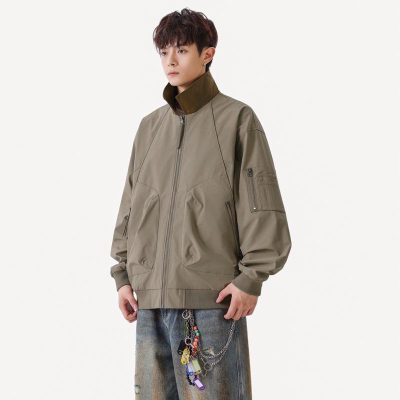 

Мужская ретро-куртка в американском стиле Detroit Workwear - Модная молодежная верхняя одежда свободного кроя M (165-170cm, 90-125 jin)