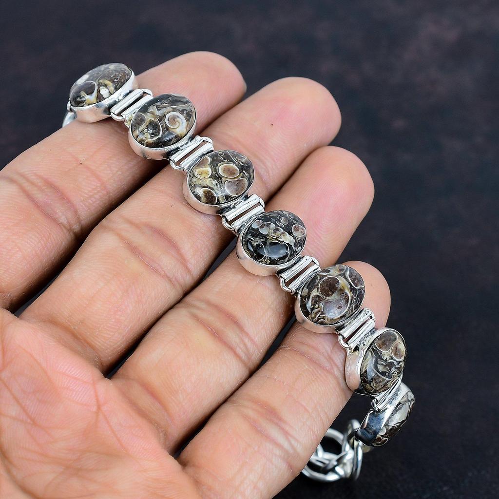 Turritella agate bracelet gemstone jewelry 925 sterling silver bracelet adjustable chain handmade bracelet brand new jewelry gifts for women
