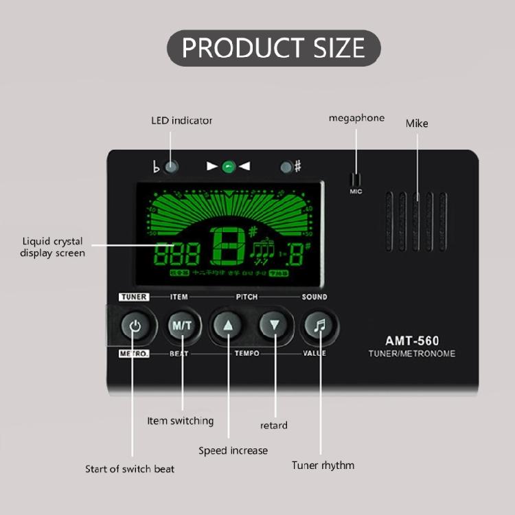 Digital Metronome Tuner Electronics Metronome Guitar Tuner Musical Tool Tone Generator for All Instruments Enduring