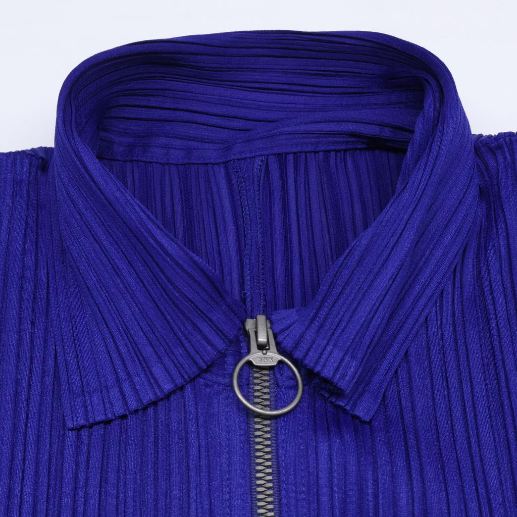 PLEATS PLEASE PP81-JH186 18AW Blue Half Zip Dress dress 3 purpleUsed