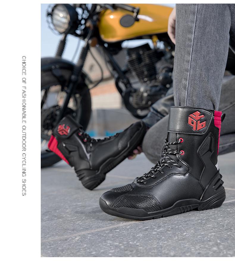 Comfortable, Wear-Resistant Motorcycle Riding Boots with Track-Level Protection