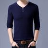 New V-neck Men's Sweater Korean Style Men's Sweater Button Bark Men's Sweater Slim Base Shirt Top