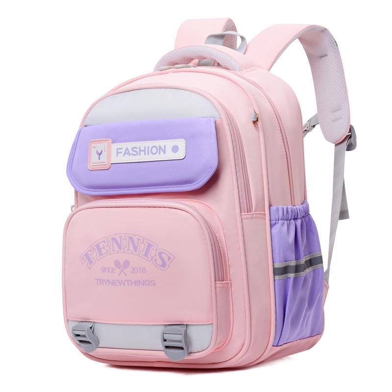 Student School Bag Large Capacity Backpack Fot Girls Color Block Cute Children's Backpack
