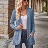 Ladies Long Sleeve Solid Color Cardigan Sweater Coat Top for Women