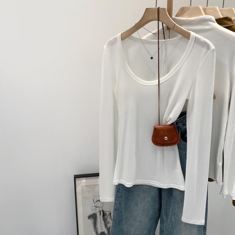 

Women s Slim Fit Lyocell Tencel Wool Purple Long Sleeve Round Neck Base Layer Top Extra Large білий