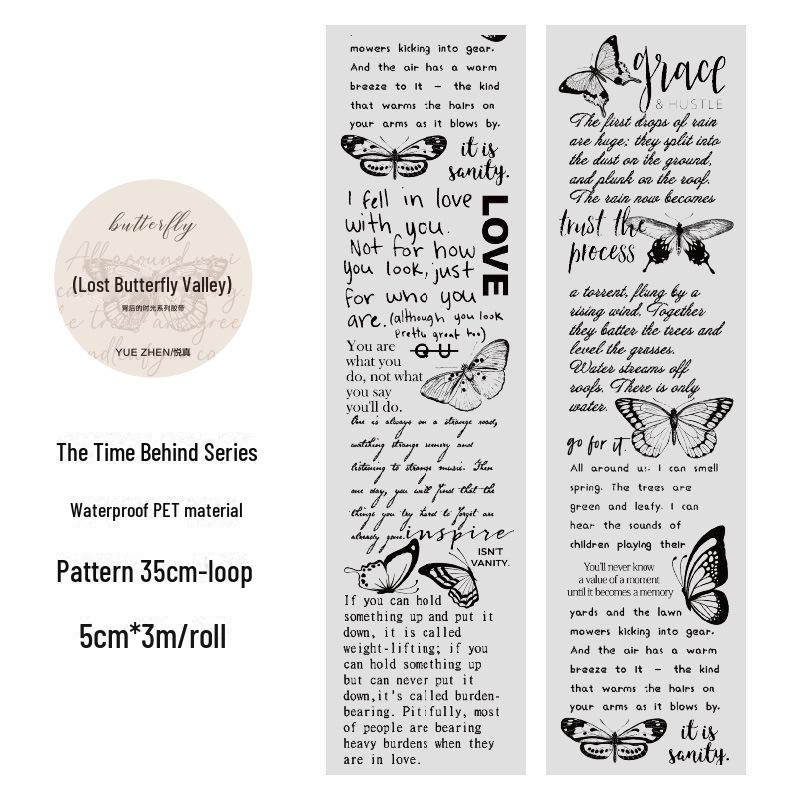Yuezhen's Retro English Collage Text Notebook Tape Stickers