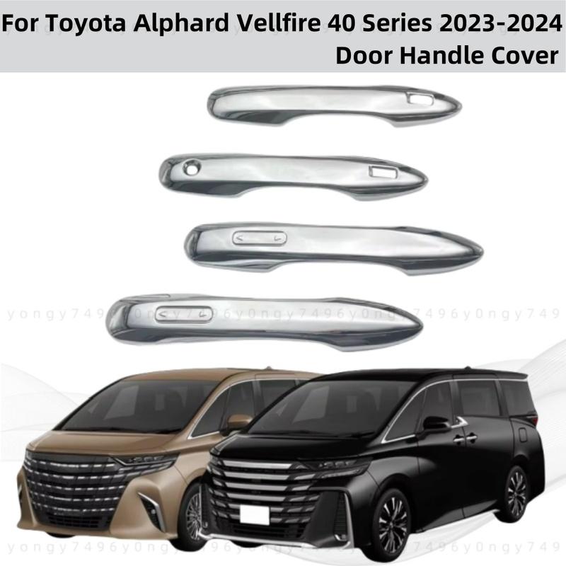 Stickers For Toyota Alphard Vellfire 40 Series  2024 Car Attachment Styling ABS Chrome Exterior Door Handle Bowl Cover Trim