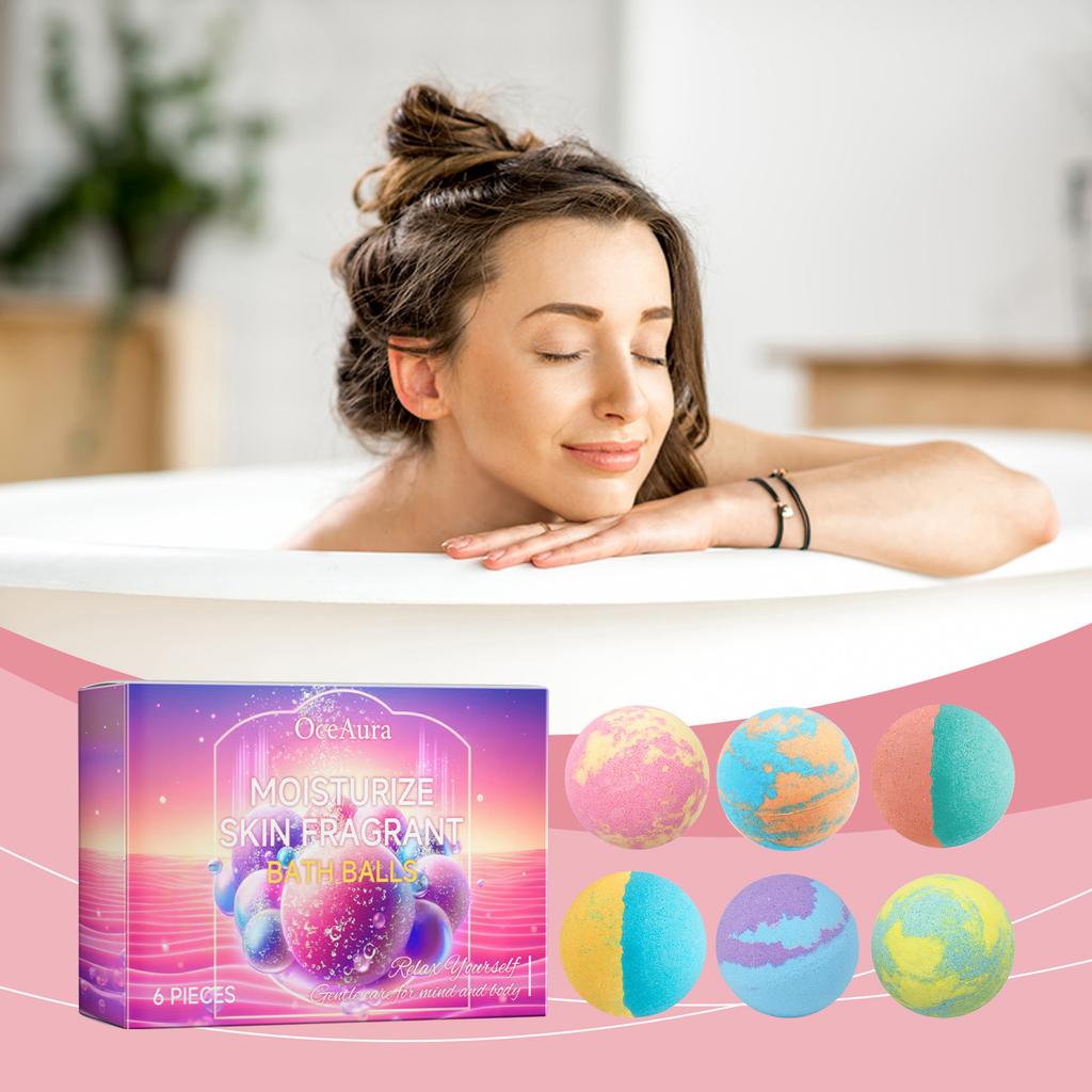 OceAura Palla da Bagno Effervescente Fragranza Vegetale Pulizia Profonda Idratante Palla da Bagno per il Corpo