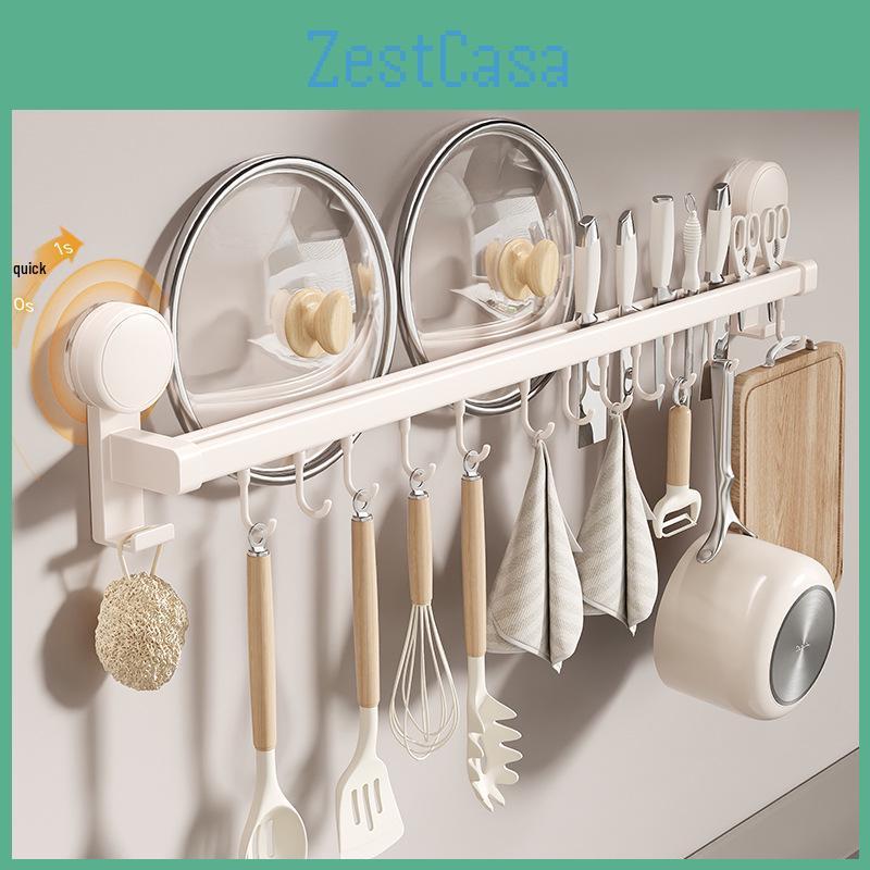 Cup Suction Nodrill Hook Kitchen Wallmounted Storage Rack For Spatulas Spoons Knives