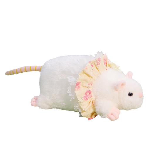 

Миша плюшева іграшка м яка опудала тварина мила лялька щур з мереживною спідницею бантом прикраса декоративна плюшева миша для дітей спальня стіл декор подарунок C білий