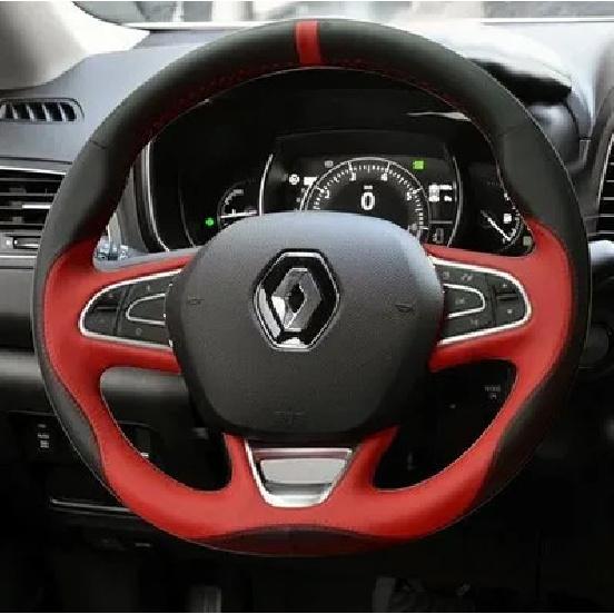 Для Renault Kadjar Koleos Megane Talisman Scenic 2016 2017 Сделай сам Ручная прошивка Кожаный Автомобильный чехол на руль Спортивный стиль style 1