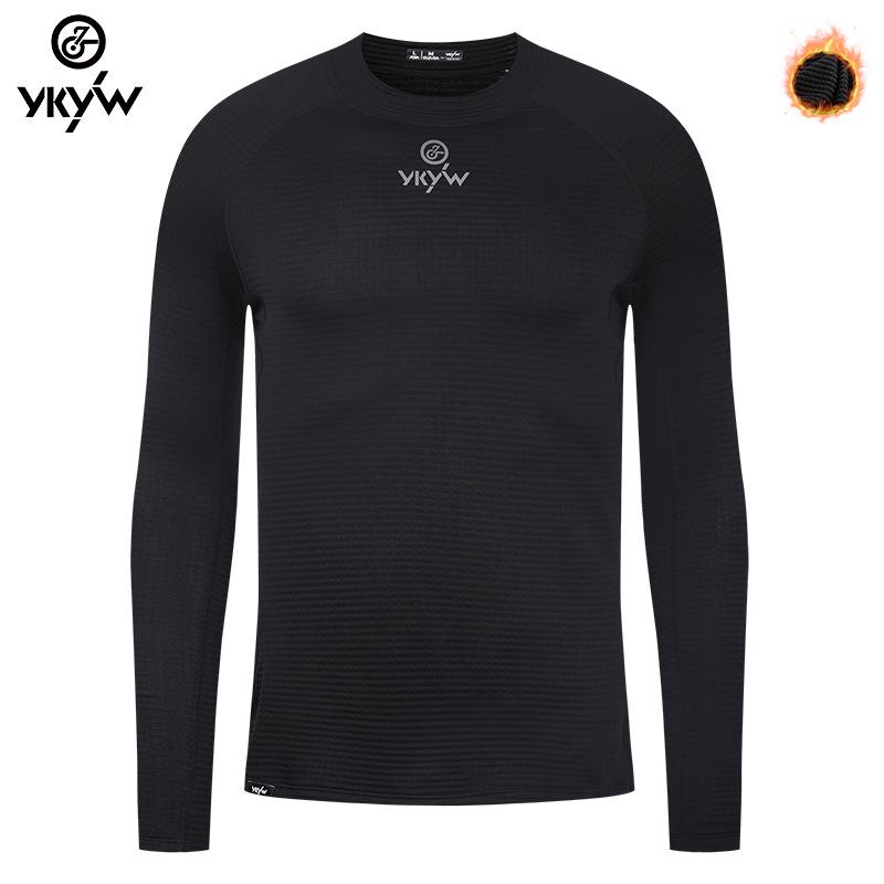 

YKYW Fleece Cycling Jersey - Long Sleeve Base Layer for Men & Women (Autumn/Winter) X-Large