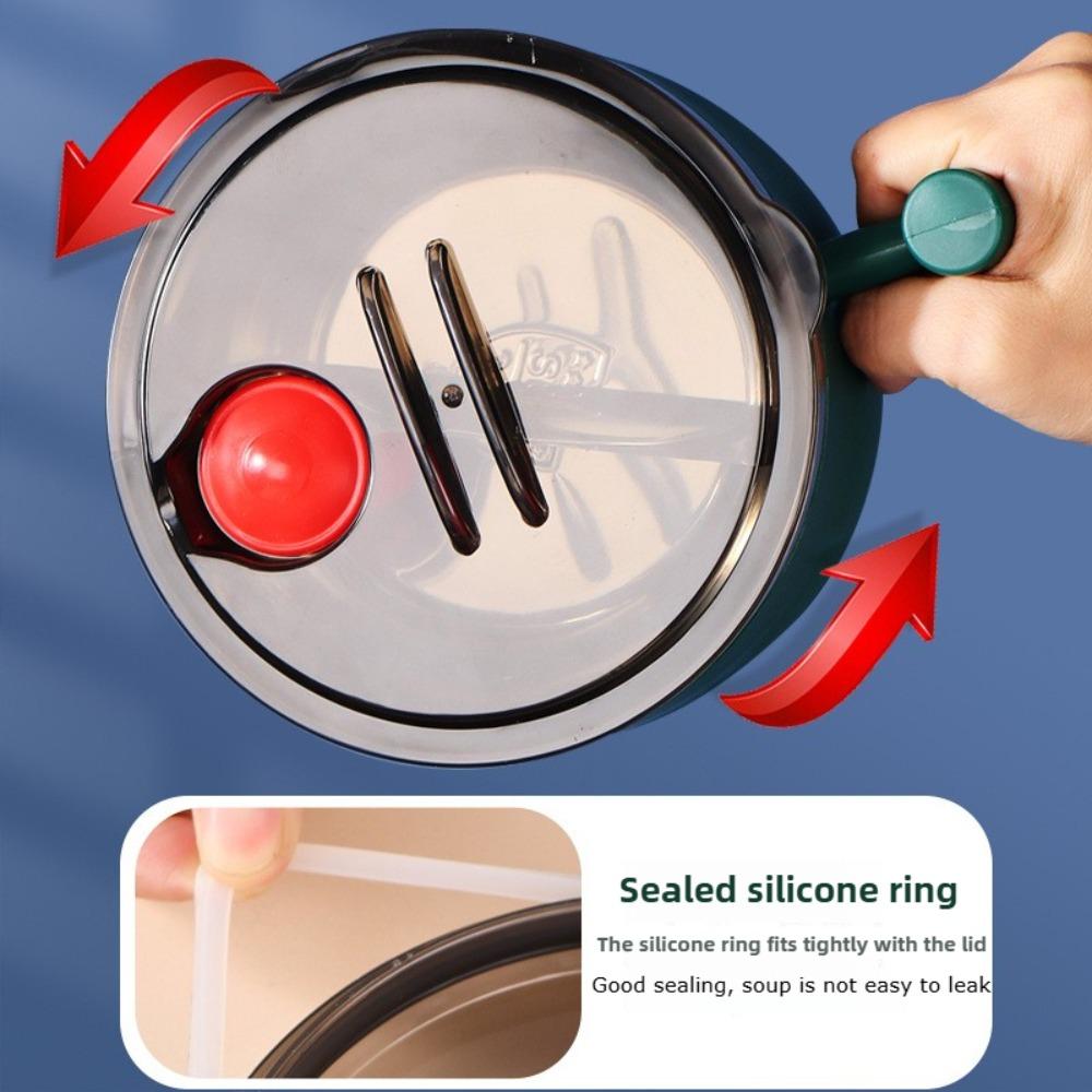 1L Stainless Steel Bowl Ramen Bowl Ramen CookerWith Lid Handles Noodle Bowls Stainless Steel Liner Dishwasher Safe Drain Bowl