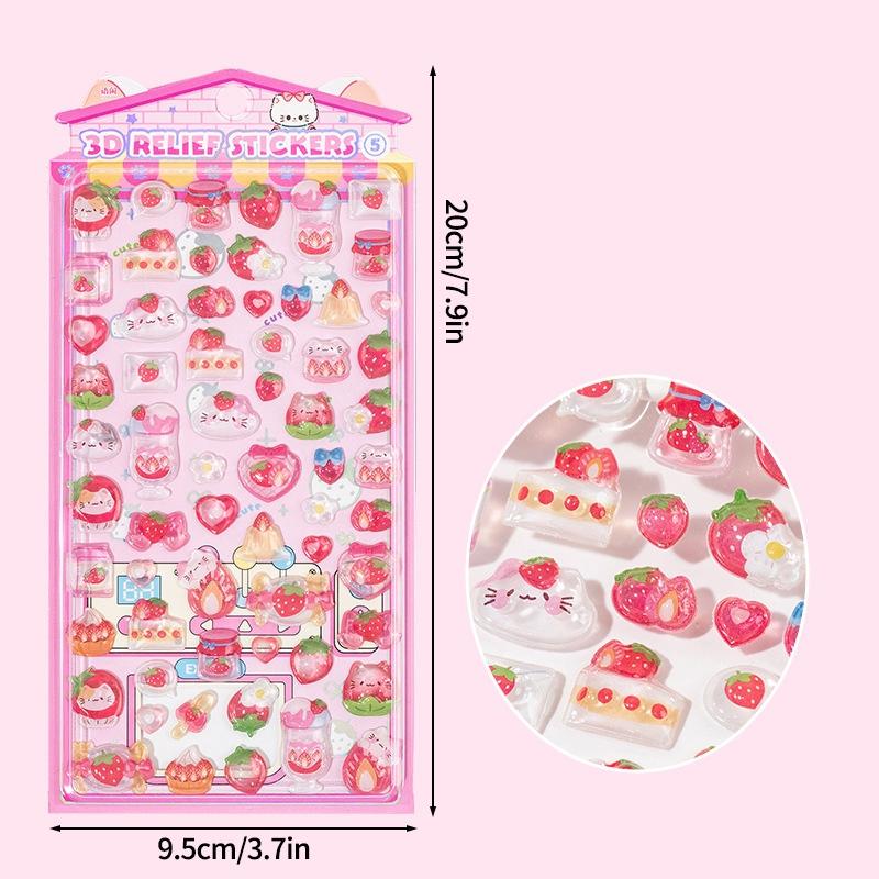 Cute Cartoon Animals Drop 3D Relief Sticker Scrapbooking Diy Diary Phone Case Stationery Sticker Collect Stickers Book Kids Gift