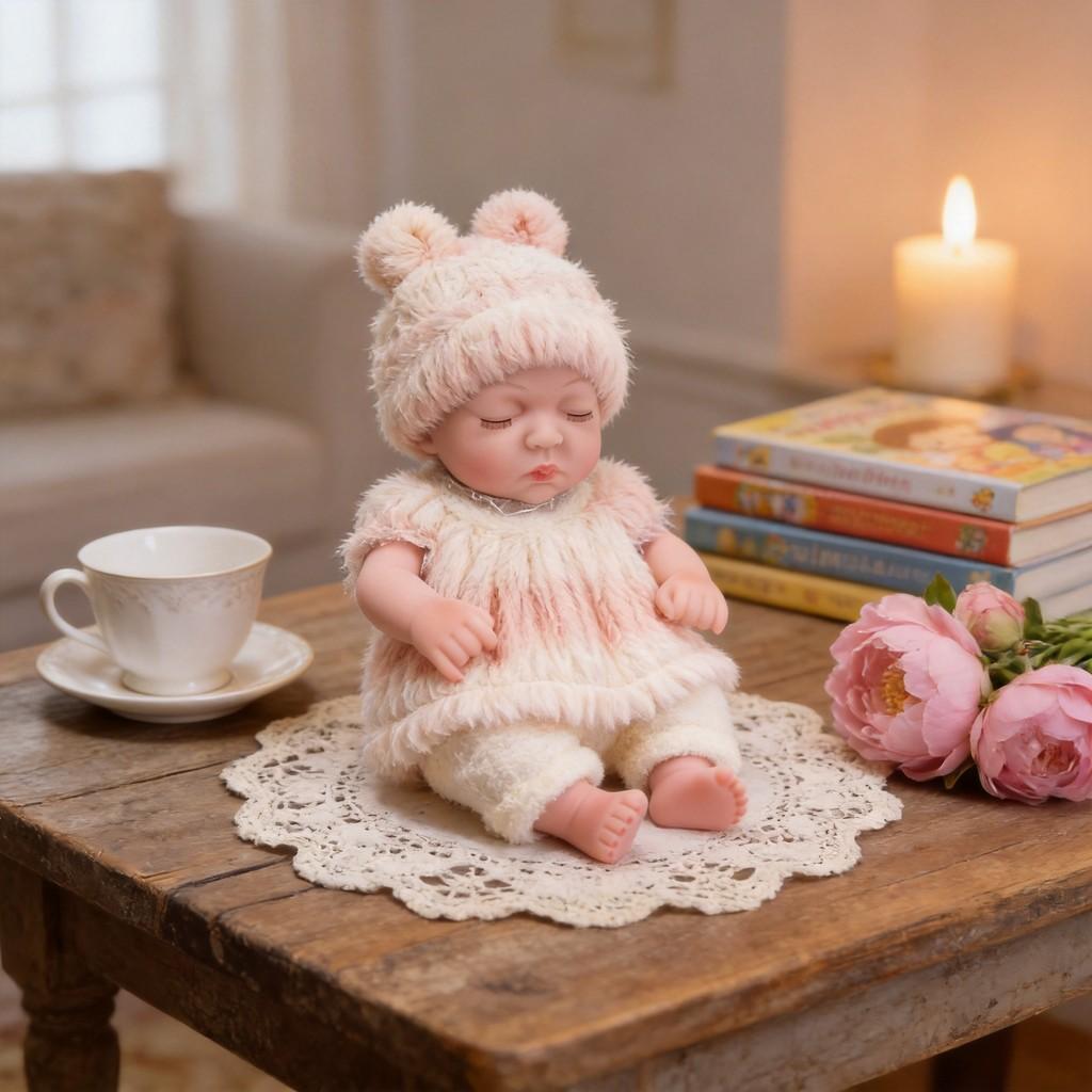 Reborn Baby Doll Toy 12in Soft Silicone Sleepwear For Kids And Collectors