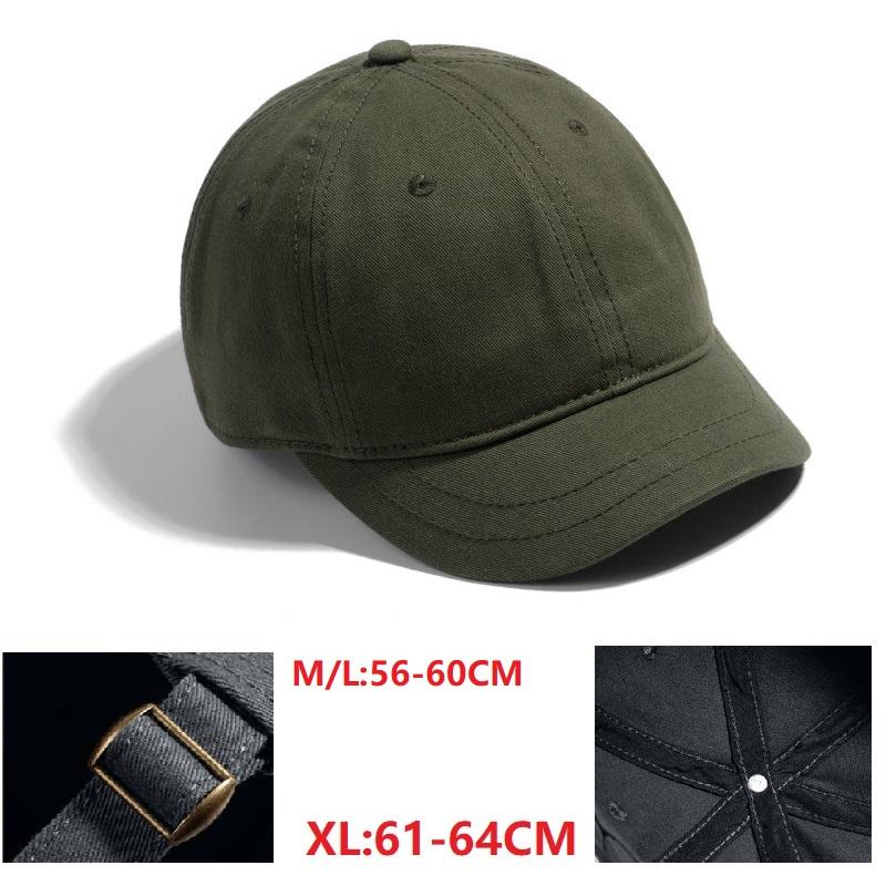 Men Short Bill Brim Baseball Caps Big Head Large Size Wool Hats Male Plus Sizes Felt Canvas Snapback Hat 55-60cm 60-65cm