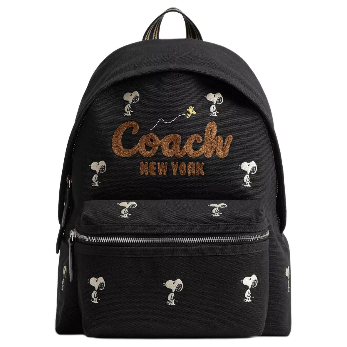 

Coach X Peanuts Snoopy Collaboration Cargo 33 Brand Logo Pattern Print Canvas And Satin Large Backpack Women Backpack Black Mixed-Colors CBF69-LHBLC Basic Set (Bag+Dust Bag)