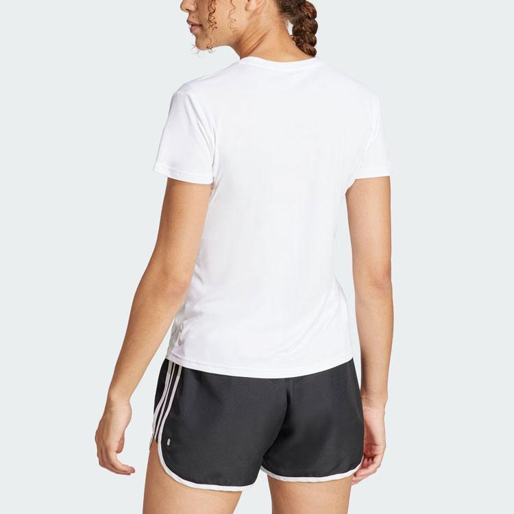 Adidas Adizero Essentials Running T-Shirt Slim Fit Short Sleeve Women Tops White IN1173