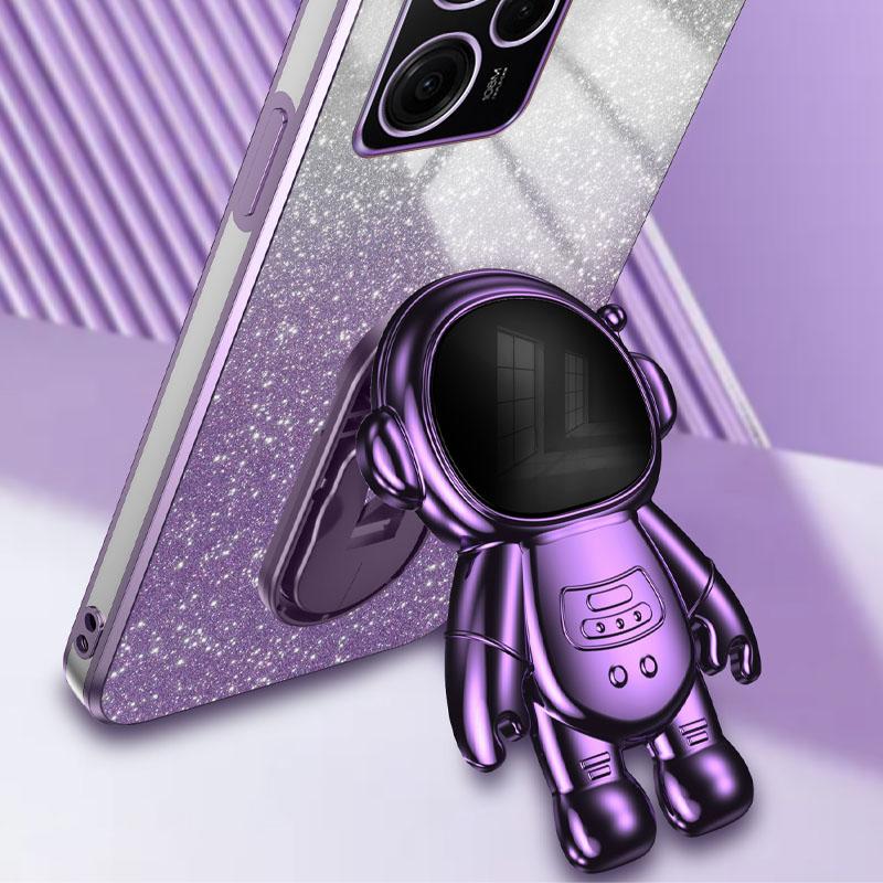 For Xiaomi Redmi Note 12 Pro Speed 5G/Poco X5 Pro 5G Case PC+TPU Electroplating Astronaut Kickstand Cover