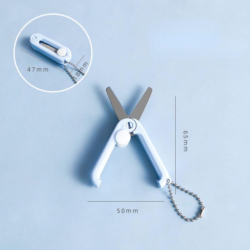 Creative Mini Portable Folding Scissors Morandi Simple Paper-Cutting Art Tool Stationary Scissors Office School Supplies