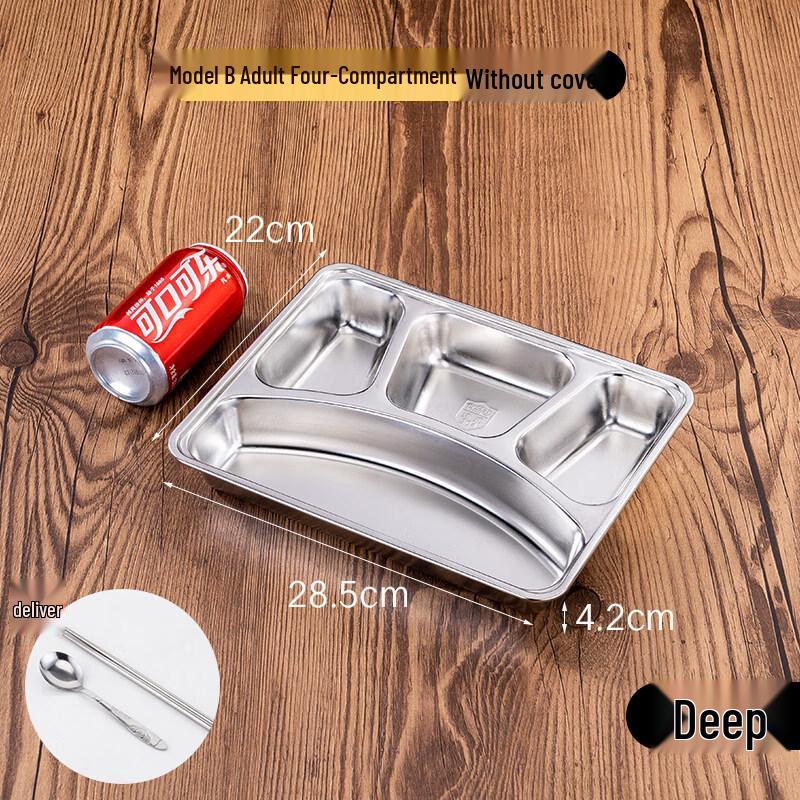 DM 304 Stainless Steel Partitioned Meal Tray