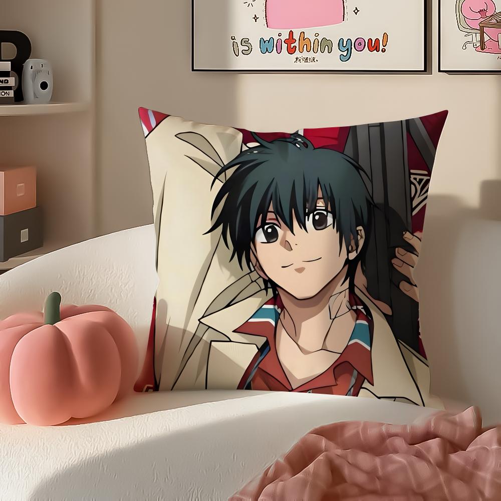 Action Comedy Japanese Manga SSakamoto Days Cushion Cover Pillowcase Short Plush Invisible Zipper Room Sofa Cushion Cover